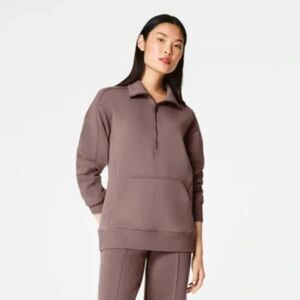 SPANX AirEssentials® Luxe Half Zip Tunic, Smoke, Size XS, 50932R